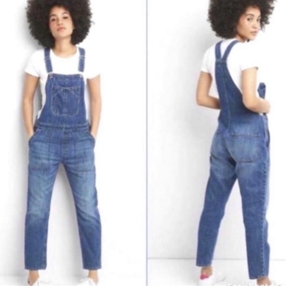 GAP Pants - GAP Denim Overalls Pocket Bib – Medium Wash Relaxed Fit Indigo Blue Size M